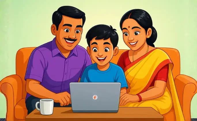 Teach Tamil language at home illustration