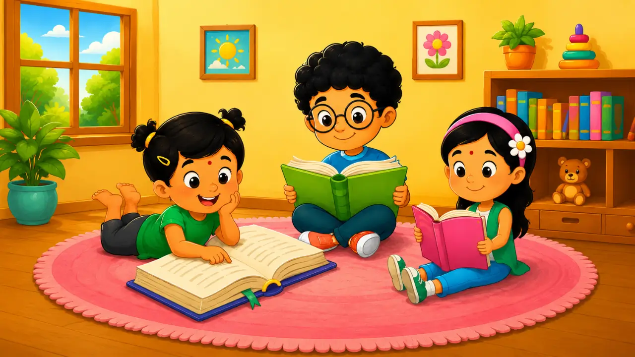 Activity-based Tamil learning illustration