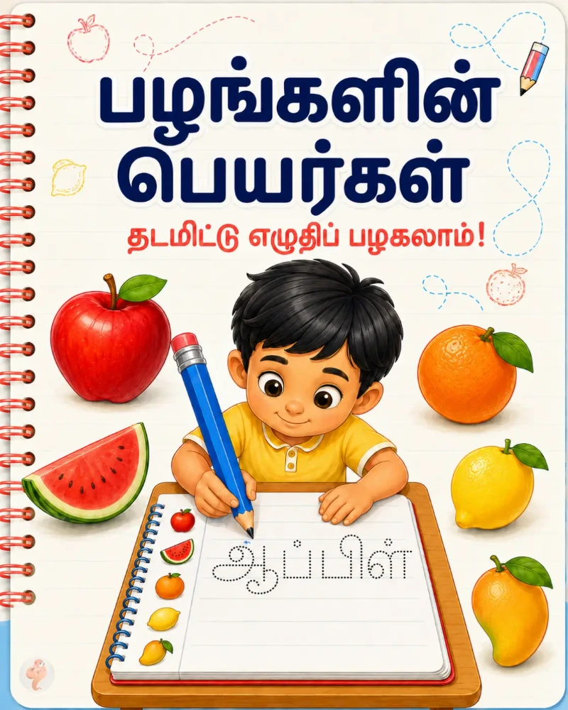 பழங்களின் பெயர்கள்: தடமிட்டு எழுதும் தமிழ் பணித்தாள்