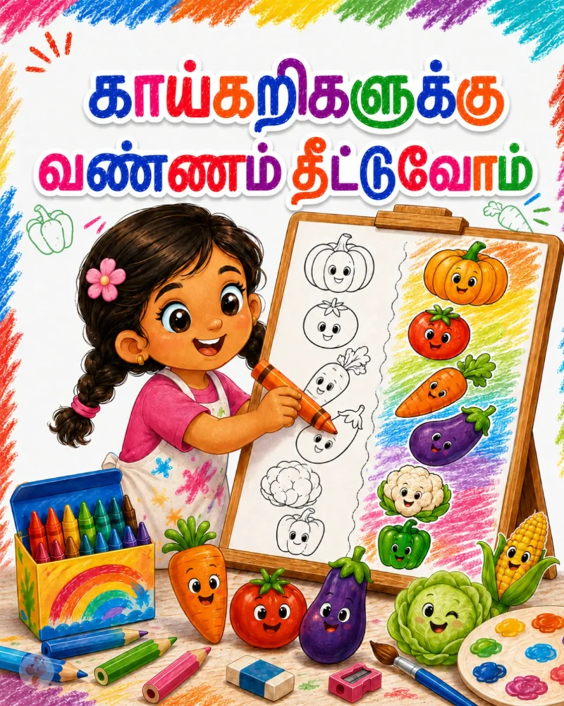 காய்கறிகளுக்கு வண்ணம் தீட்டுவோம்