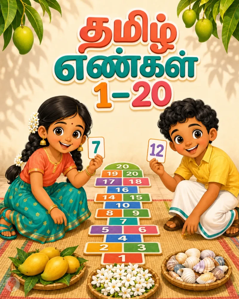 தமிழ் எண்கள் 1–20: எண்ணுதல் மற்றும் எண் பெயர்கள் பணித்தாள்