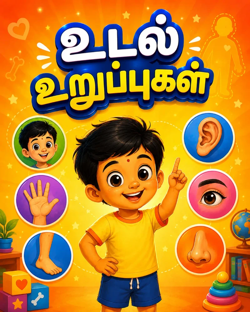 உடல் உறுப்புகளைக் கற்போம்: தமிழ் பயிற்சிப் பணித்தாள்
