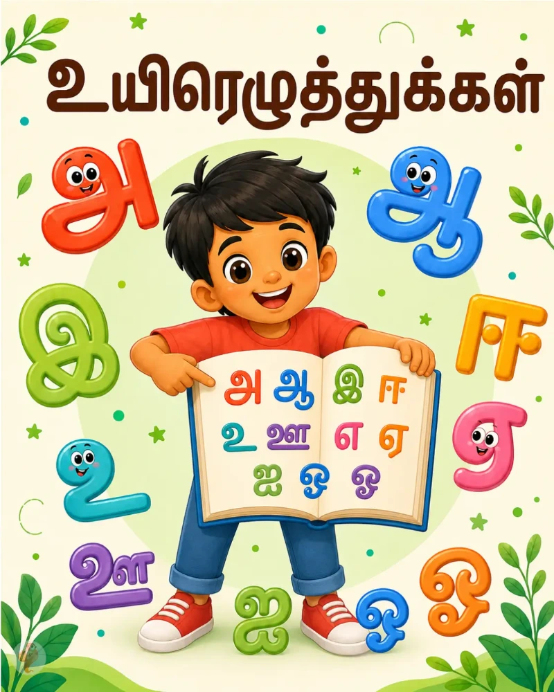 உயிரெழுத்துகள் தடமிட்டு எழுதும் தமிழ் பயிற்சிப் பணித்தாள்